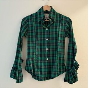 Green and blue plaid button down shirt alt ASO Lorelai Gilmore